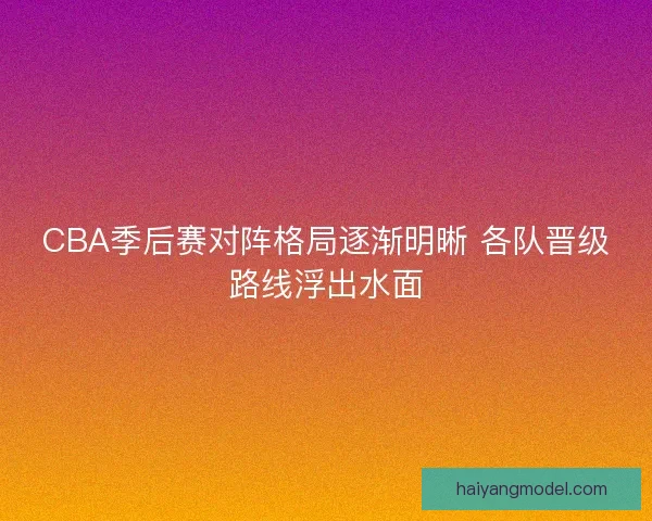 CBA季后赛对阵格局逐渐明晰 各队晋级路线浮出水面